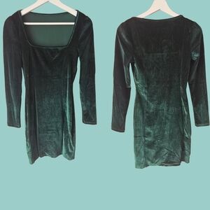 Emerald Green Velvet Dress